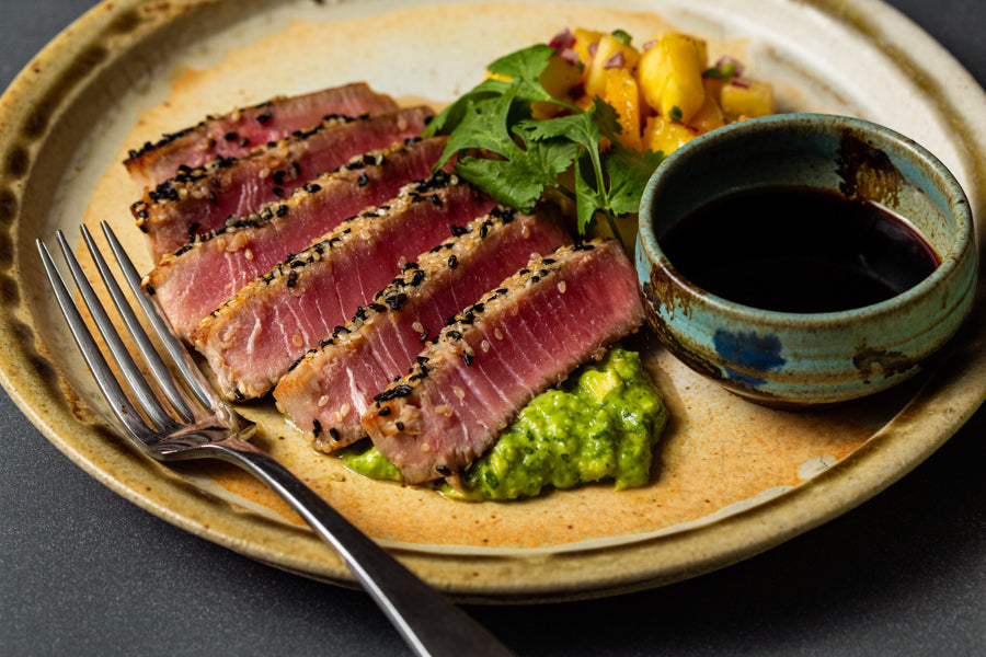 Seared Ahi Tuna with Avocado and Pineapple Salsa